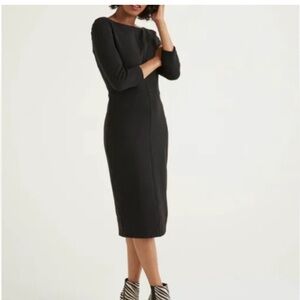 Boden Aurelia Ottoman Black Fitted Boat Neckline Size 6